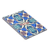 Blauw mandala harten patroon Thunder_Cove Notitieboek (Rechterzijde)