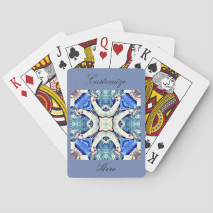 Blauw mandala harten patroon Thunder_Cove Pokerkaarten