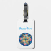 Blauw mandala kunst aangepaste Luggae labels (Achterkant verticaal)
