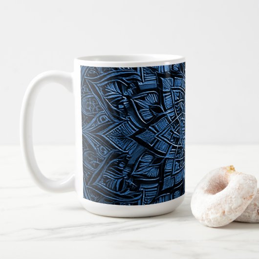 Blauw Mandala Mok (Met donut)