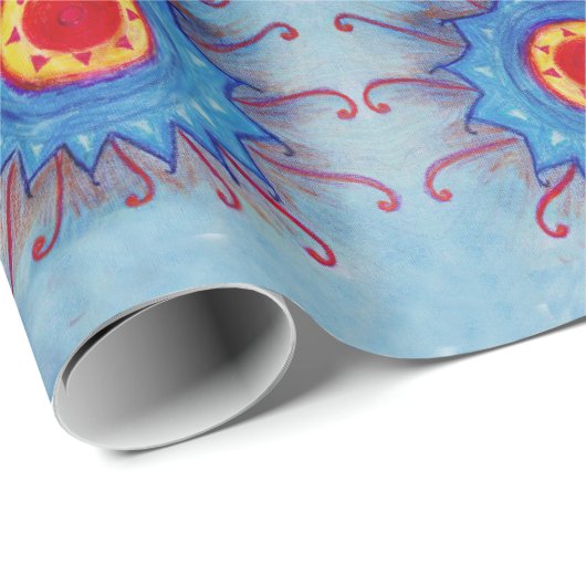 Blauw Mandala patroon inpakpapier (Rol Hoek)