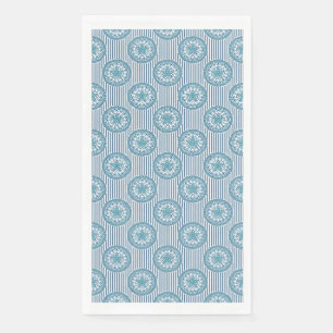 Blauw mandala patroon op gestreepte achtergrond servet