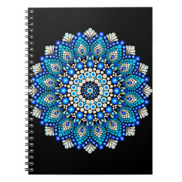 Blauw Mandala Patroon Schort Boho Bloemendecoratie Notitieboek