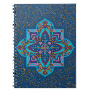 Blauw Mandala-spiraalnotitieboek Notitieboek