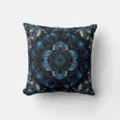 Blauw Mandala symmetrisch caleidoscopisch patroon Kussen (Voorkant)