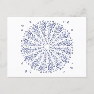 Blauw mandalpatroon briefkaart