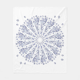Blauw mandalpatroon fleece deken