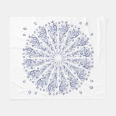 Blauw mandalpatroon fleece deken (Voorkant (Horizontaal))