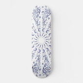 Blauw mandalpatroon skateboard (Voorkant)