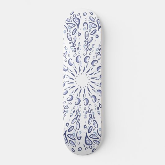 Blauw mandalpatroon skateboard (Voorkant)