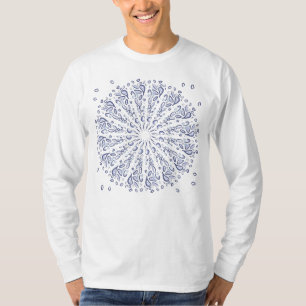 Blauw mandalpatroon t-shirt