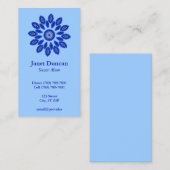 Blauw Mandalprofiel Contactkaartje (Voorkant / Achterkant)