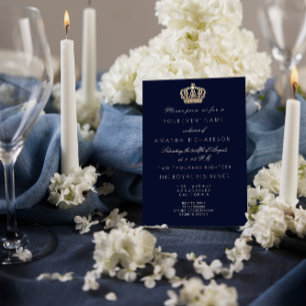 Blauw Marine Gouden Kroon Royal Glitter 16de Verja Kaart