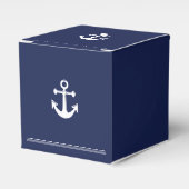 Blauw marine huwelijksgunstdozen met anker bedankdoosjes (Voorkant Zijde)