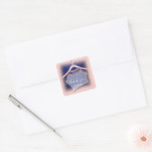 Blauw marineschip Roos Dank u wel Crystal Glitter Vierkante Sticker (Envelop)