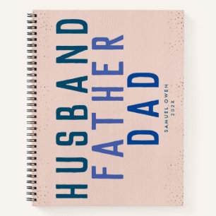 Blauw marinescript Vaderdag Ocean Modern Diary Notitieboek
