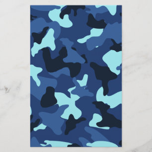 Blauw maritiem leger camouflagepatroon briefpapier