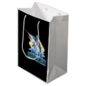 blauw-marlijn-vis-tshirt-met-karton-karakter medium cadeauzakje (Voorkant Gekanteld)