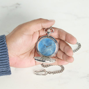 Blauw Marmer Abstract Horloge