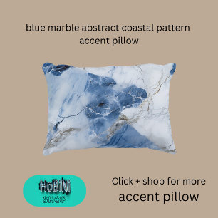 Blauw marmer abstract kustpatroon accent kussen