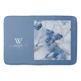 Blauw marmer abstract kustpatroon badmat