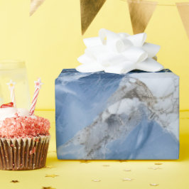 Blauw marmer abstract kustpatroon cadeaupapier