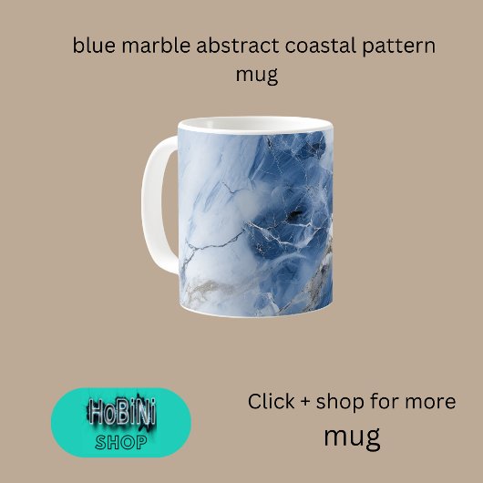 Blauw marmer abstract kustpatroon koffiemok