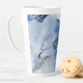 Blauw marmer abstract kustpatroon latte mok