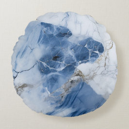 Blauw marmer abstract kustpatroon rond kussen