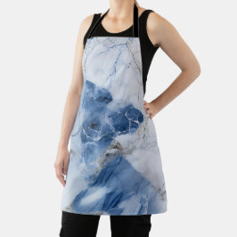 Blauw marmer abstract kustpatroon schort