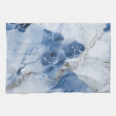 Blauw marmer abstract kustpatroon theedoek (Horizontaal)