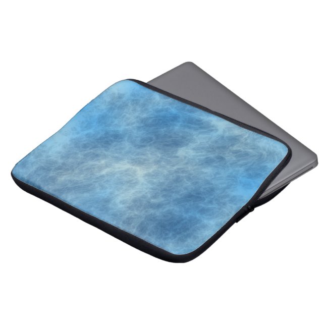 Blauw Marmer Abstract Laptop Sleeve (Voorkant top)