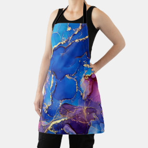 BLAUW MARMER AGAAT ZILVER GLITTER GLAM SCHORT