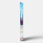 Blauw Marmer Boho Esthetisch Case-Mate iPhone Case (Achterkant / Links)