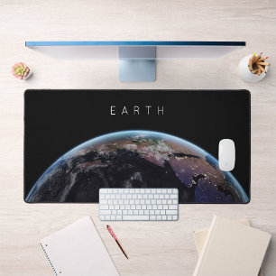 Blauw marmer in Space Planet Earth Desk Mat