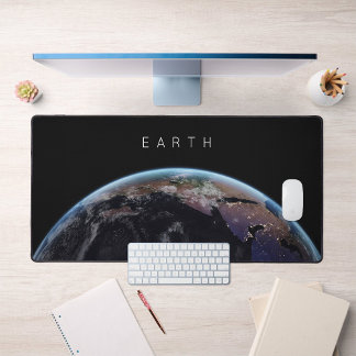 Blauw marmer in Space Planet Earth Desk Mat