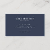 Blauw Marmer Mannelijk Dubbel Monogram Visitekaartje (Achterkant)