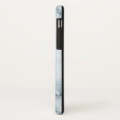 Blauw Marmer Mannelijk Gepersonaliseerd Monogram Case-Mate iPhone Case (Achterkant/links)
