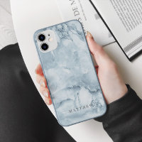 Blauw Marmer Mannelijk Gepersonaliseerd Monogram