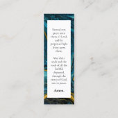 Blauw Marmer Memorial Gebed Aangepaste Kaart Bladw Contactkaartje (Achterkant)