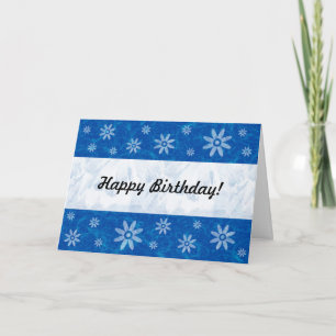 Blauw marmer met bloemen kaart