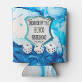 Blauw Marmer Waterverf Bunco Zusterschap Blikjeskoeler (Achterkant)