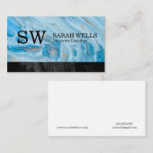 blauw marmer | Zwarte Afwerking Visitekaartje (Voorkant / Achterkant)