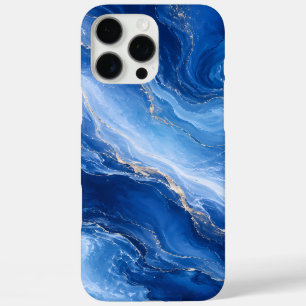 Blauw Marmeren Golven Luxe Abstract iPhone 16 Pro Max Hoesje