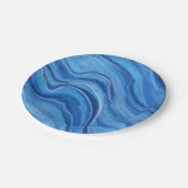 Blauw Marmeren Papier Borden Papieren Bordje (Gekanteld)