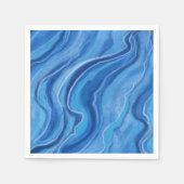 Blauw marmeren papieren servetten (Voorkant)