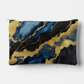 Blauw marmeren patroon met goud etui