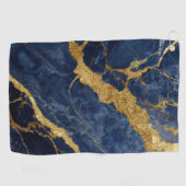 Blauw marmeren patroon met goud golfhanddoek (Horizontaal)