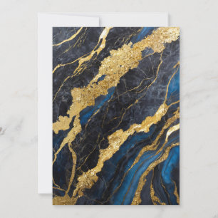 Blauw Marmeren Patroon met Goud Kaart