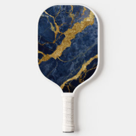 Blauw marmeren patroon met goud pickleball paddle